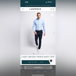 Fresh Men's Dark Blue Dress Pants